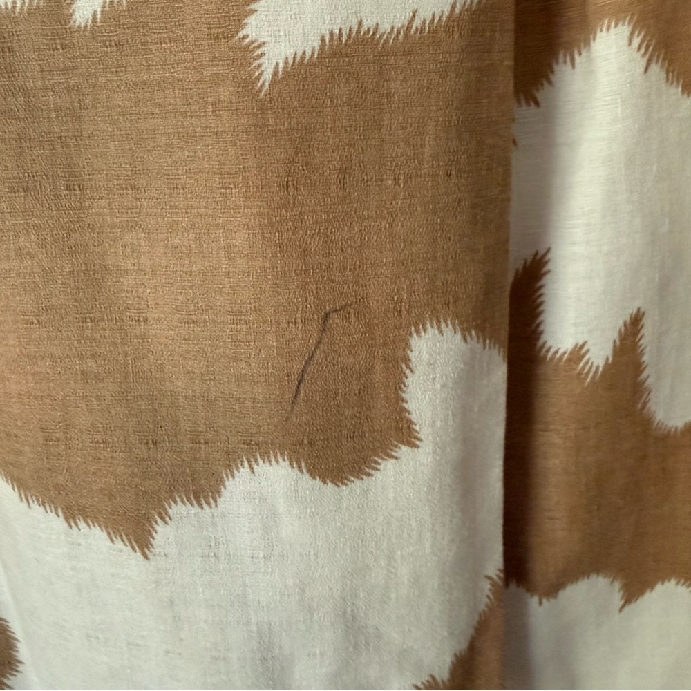 JOHN MEYER vintage tan white abstract camo cow tie dye wrap style midi skirt - Picture 5 of 7
